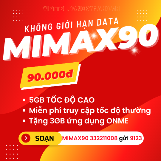 Gói cước Mimax90 Viettel