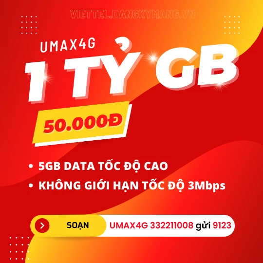 Gói cước UMAX4G Viettel