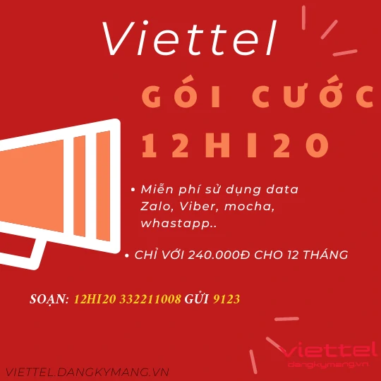 Đăng ký gói 12HI20 Viettel