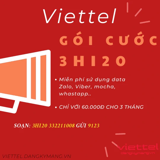 Đăng ký gói cước 3HI20 Viettel