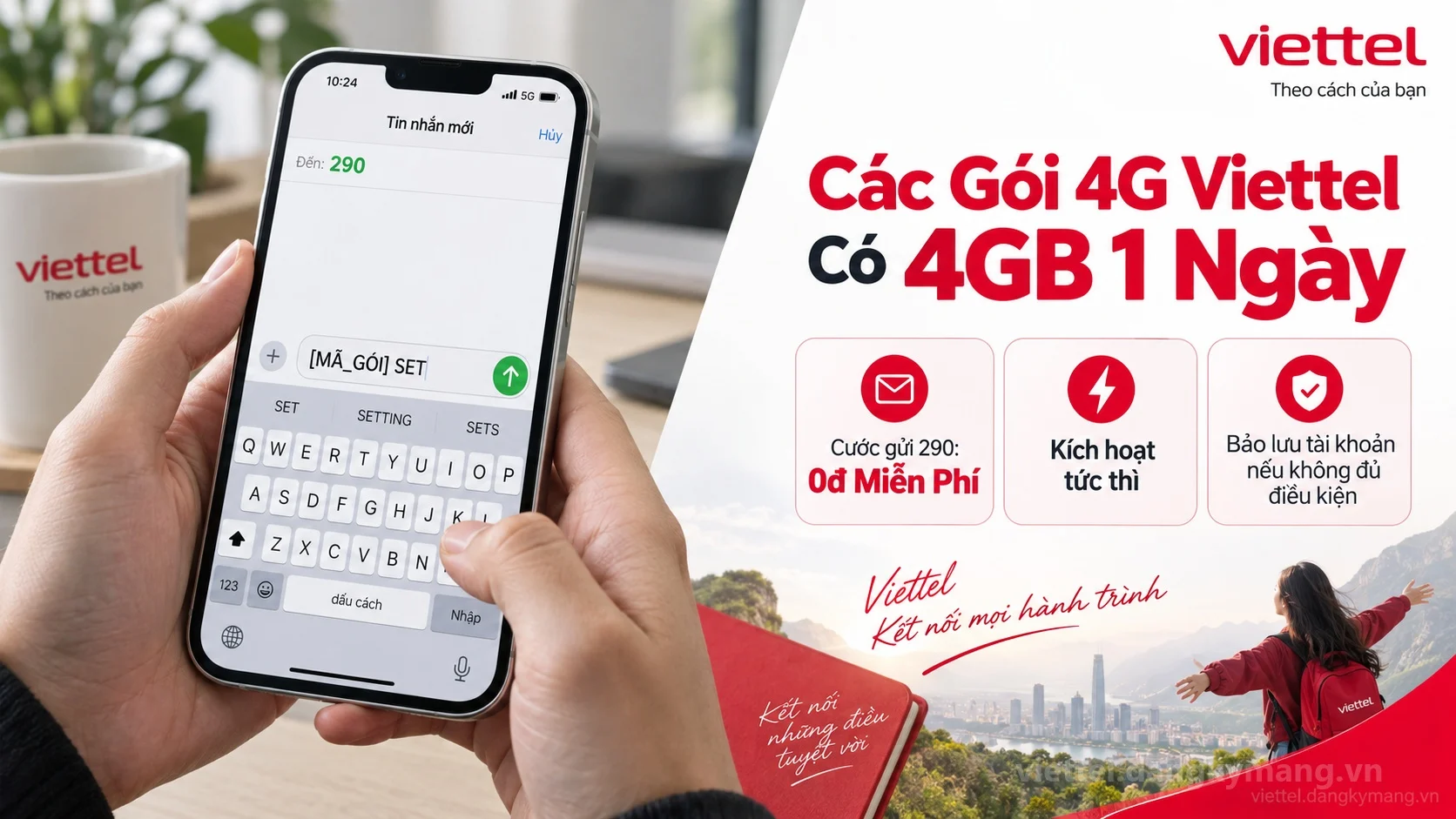Cú pháp đăng ký Các Gói 4G Viettel Có 4GB 1 Ngày