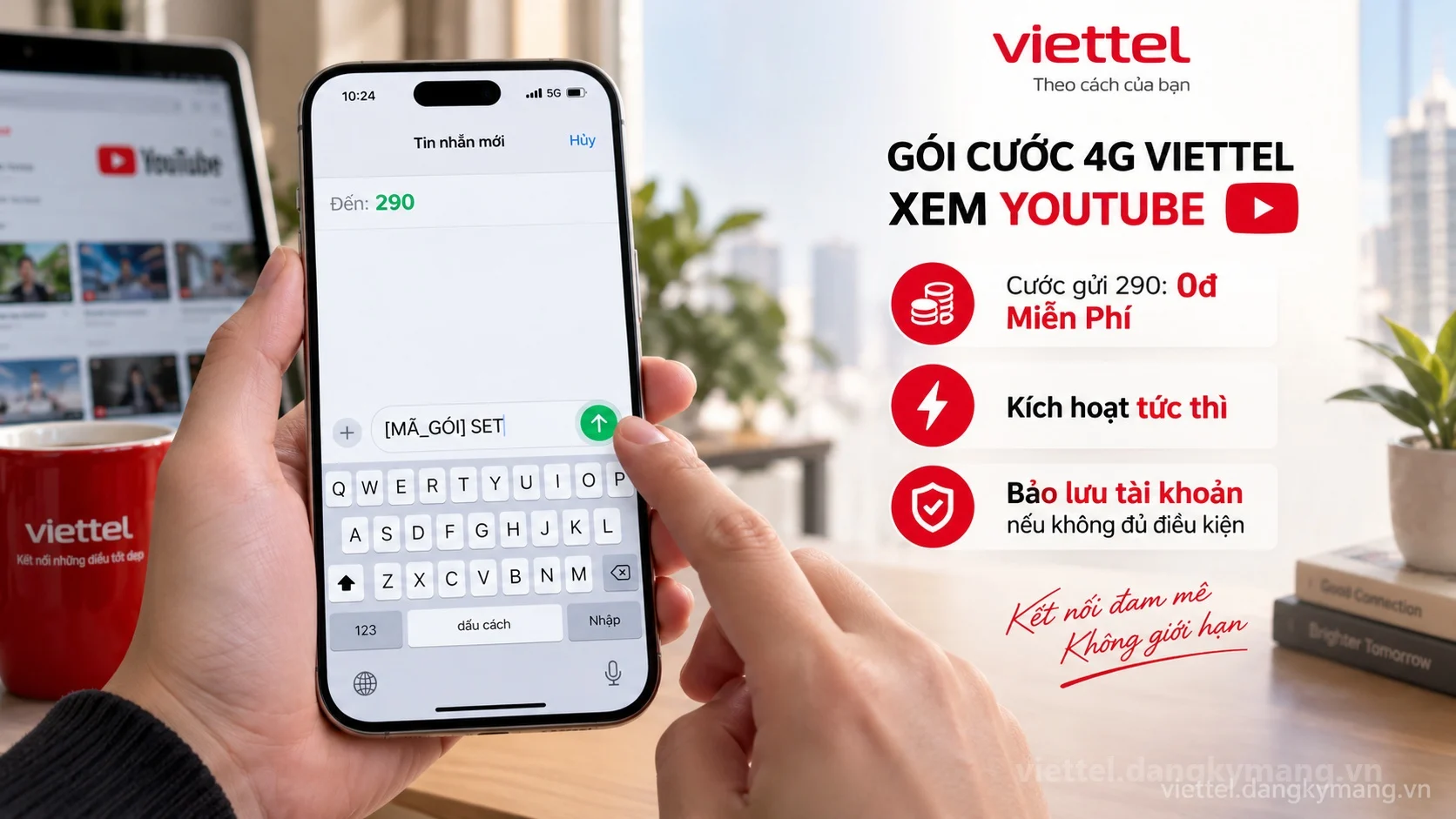 Cú pháp đăng ký Gói Cước 4G Viettel Xem YouTube