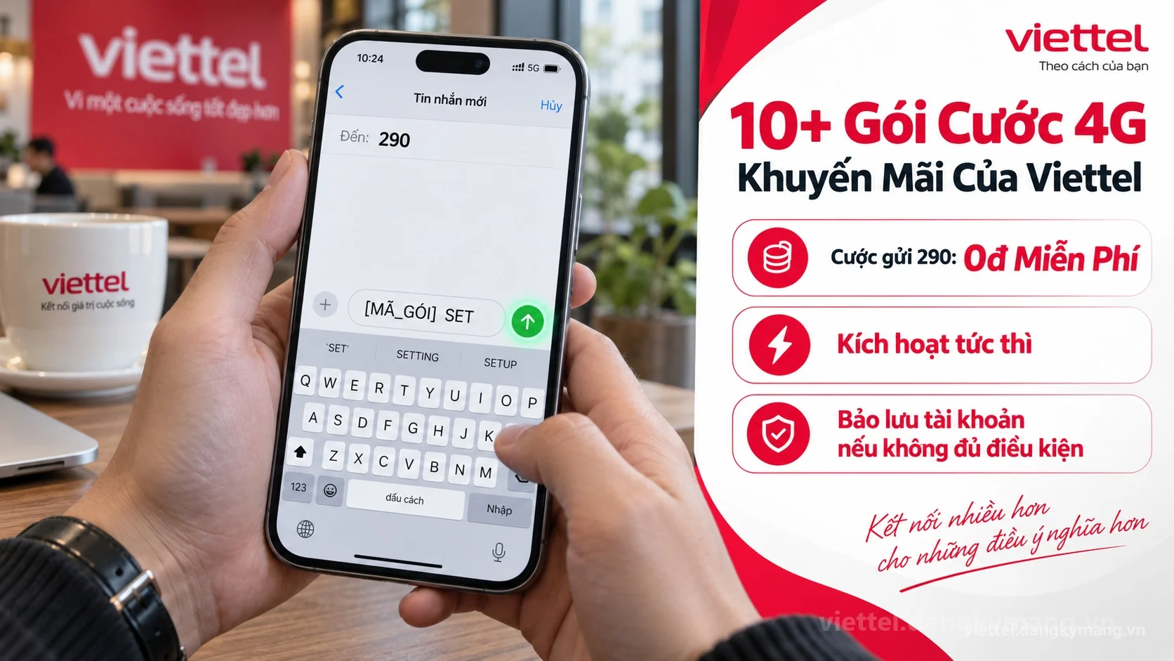 Cú pháp đăng ký 10+ Gói Cước 4G Khuyến Mãi Của Viettel