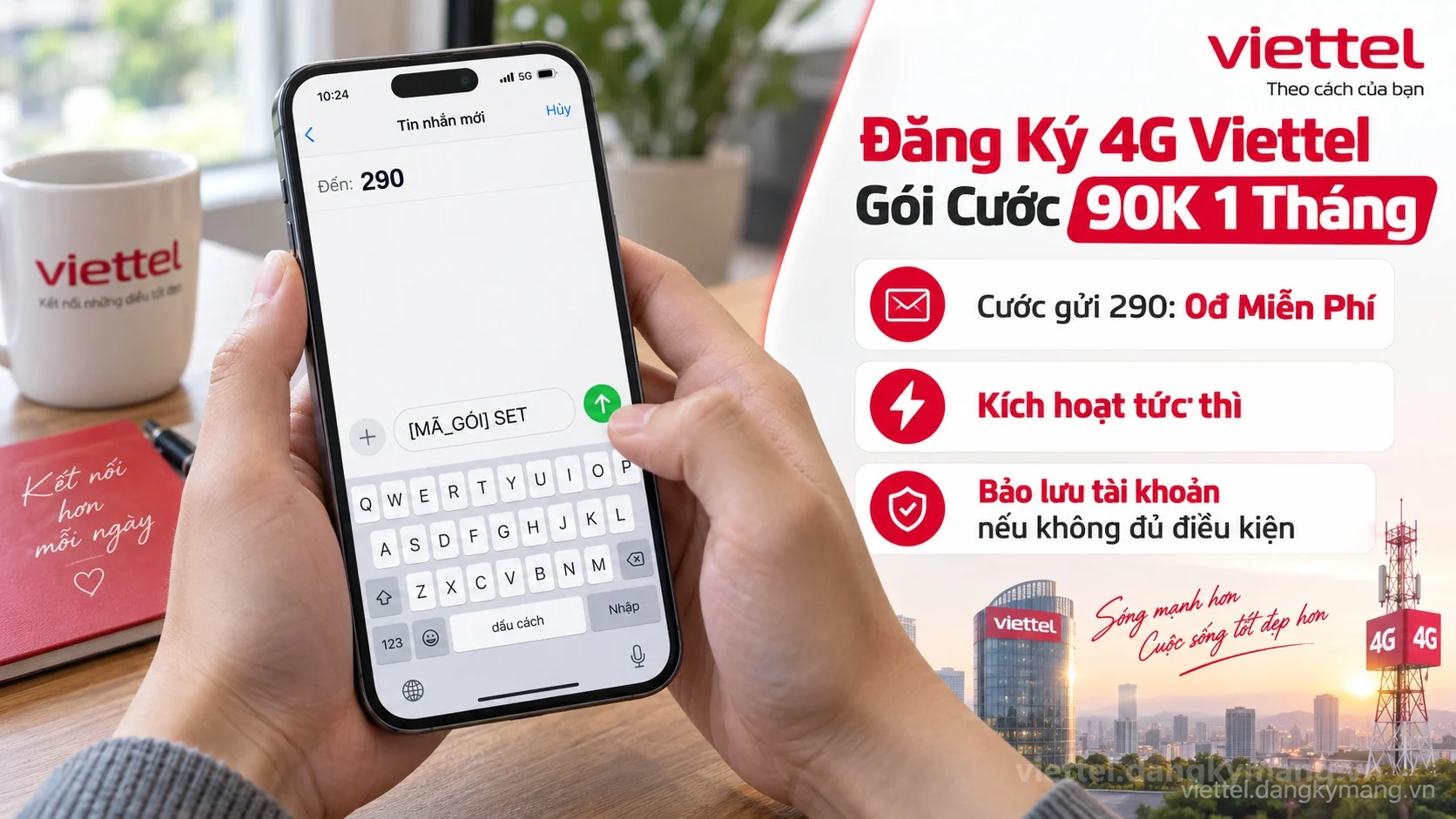Cú pháp đăng ký Đăng Ký 4G Viettel Gói Cước 90K 1 Tháng