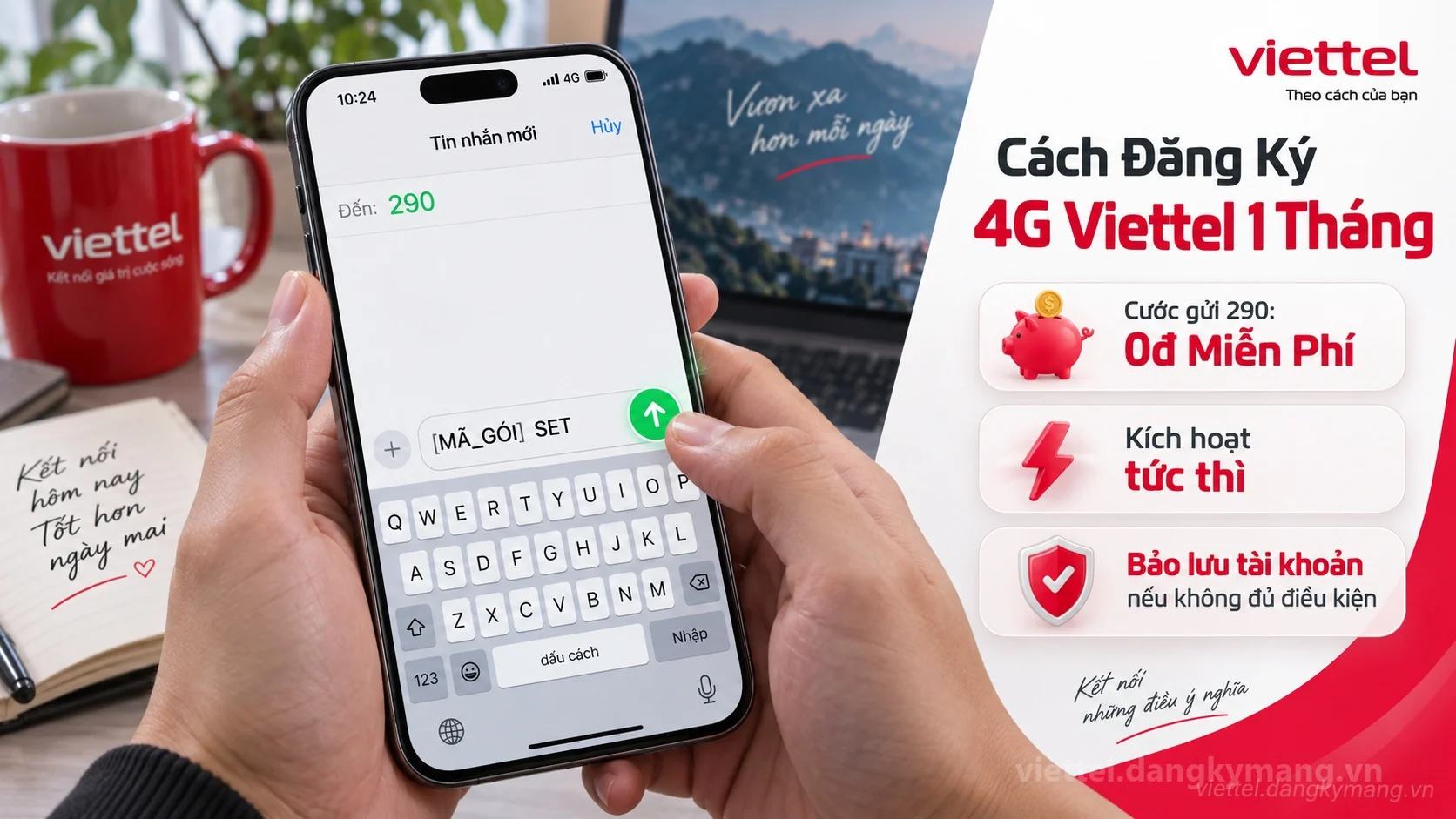 Cú pháp đăng ký Cách Đăng Ký 4G Viettel 1 Tháng