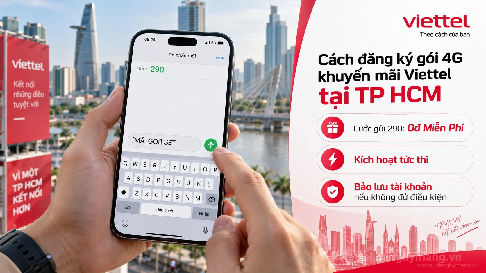 Cú pháp đăng ký Cách đăng ký gói 4G khuyến mãi Viettel tại TP HCM