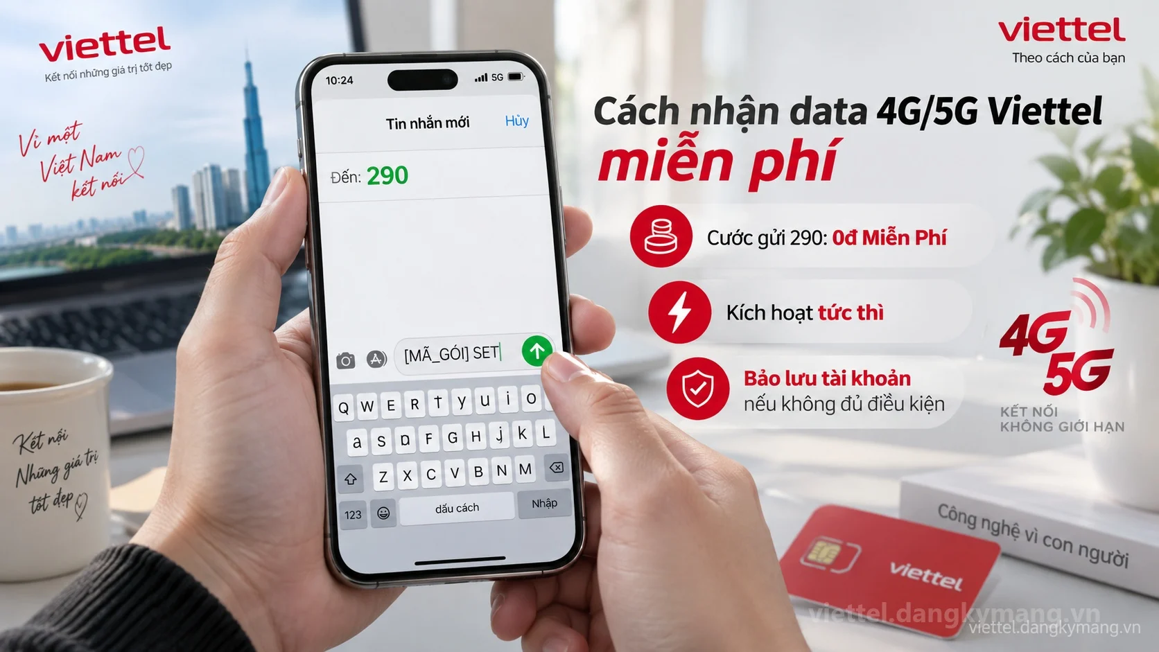 Cú pháp đăng ký Cách nhận data 4G/5G Viettel miễn phí