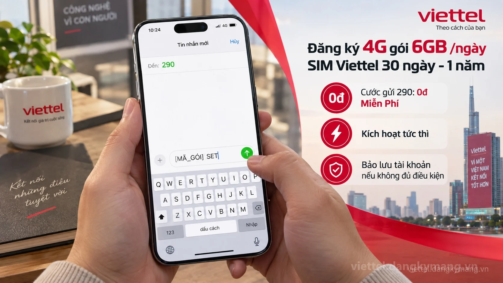 Cú pháp đăng ký Đăng ký 4G gói 6GB /ngày SIM Viettel 30 ngày - 1 năm