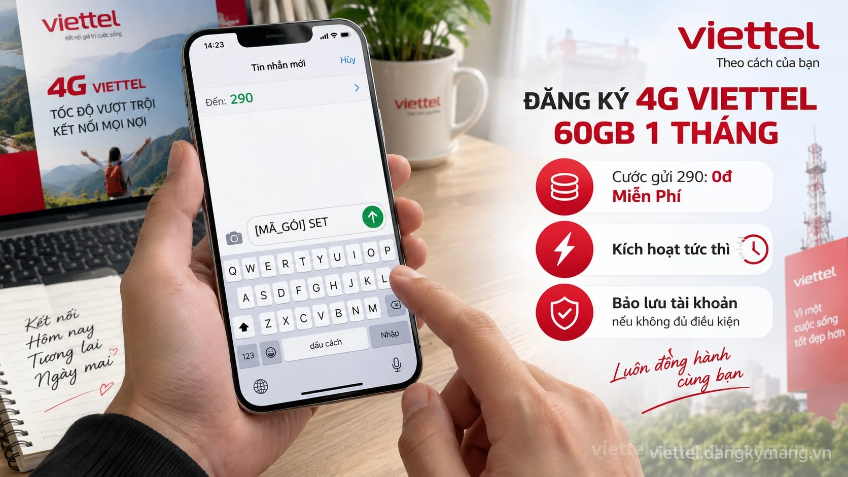 Cú pháp đăng ký Đăng Ký 4G Viettel 60GB 1 Tháng