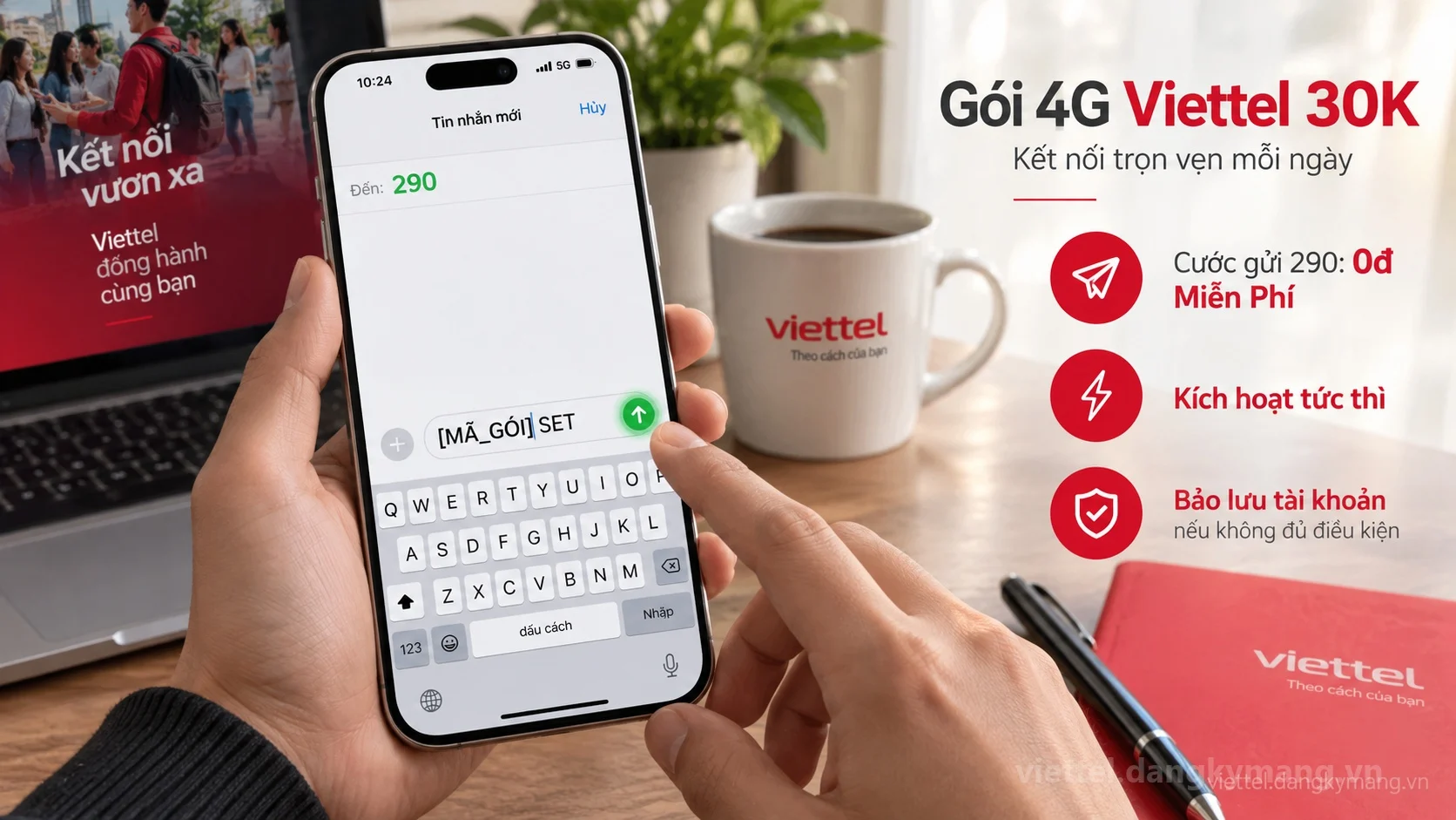 Cú pháp đăng ký Gói 4G Viettel 30K