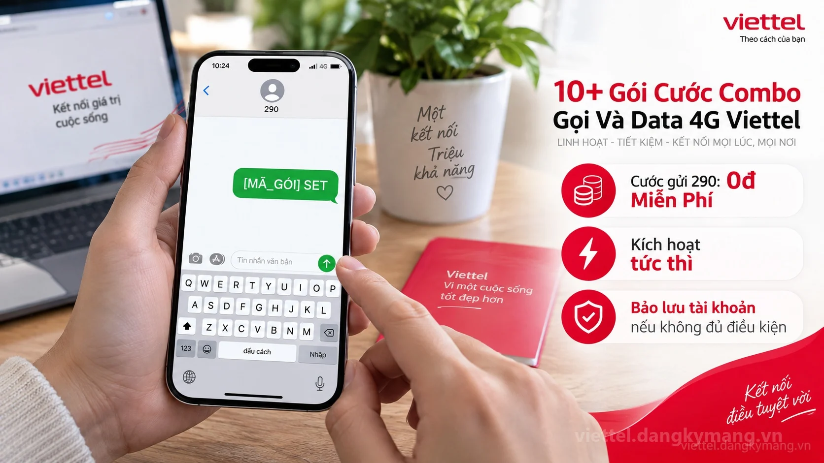 Cú pháp đăng ký 10+ Gói Cước Combo Gọi Và Data 4G Viettel
