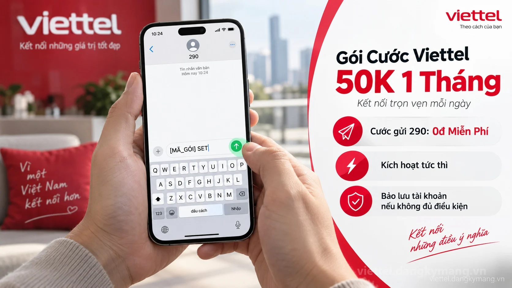 Cú pháp đăng ký Gói Cước Viettel 50K 1 Tháng