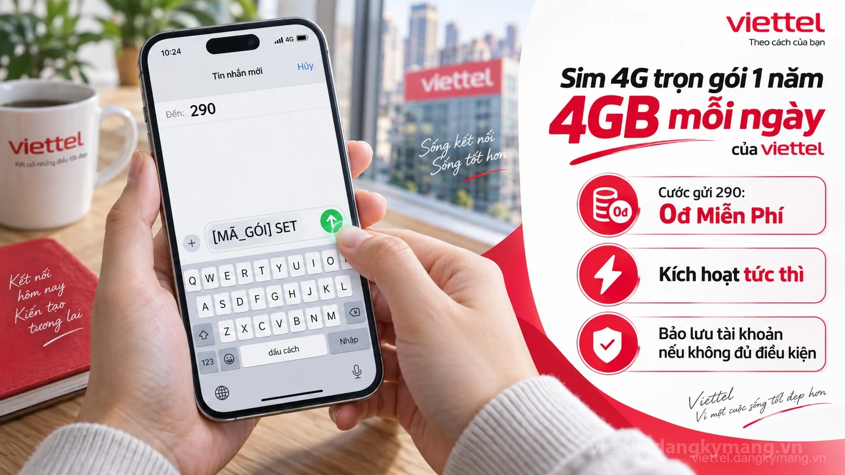 Cú pháp đăng ký Sim 4G trọn gói 1 năm 4GB mỗi ngày của viettel