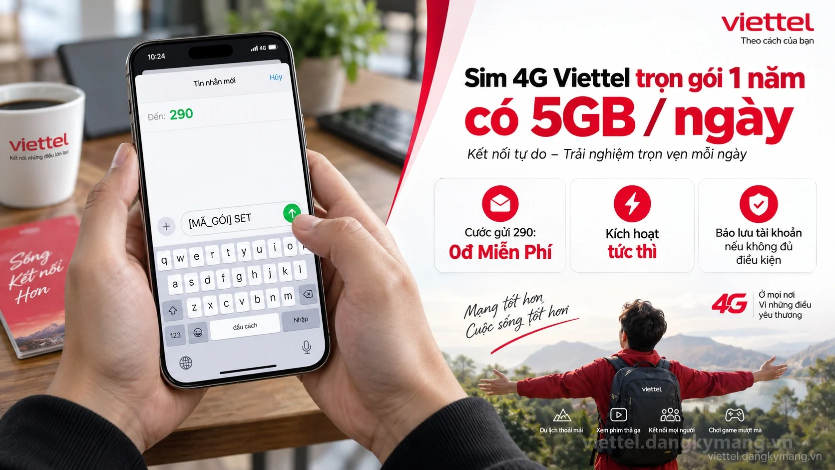 Cú pháp đăng ký Sim 4G Viettel trọn gói 1 năm có 5GB / ngày