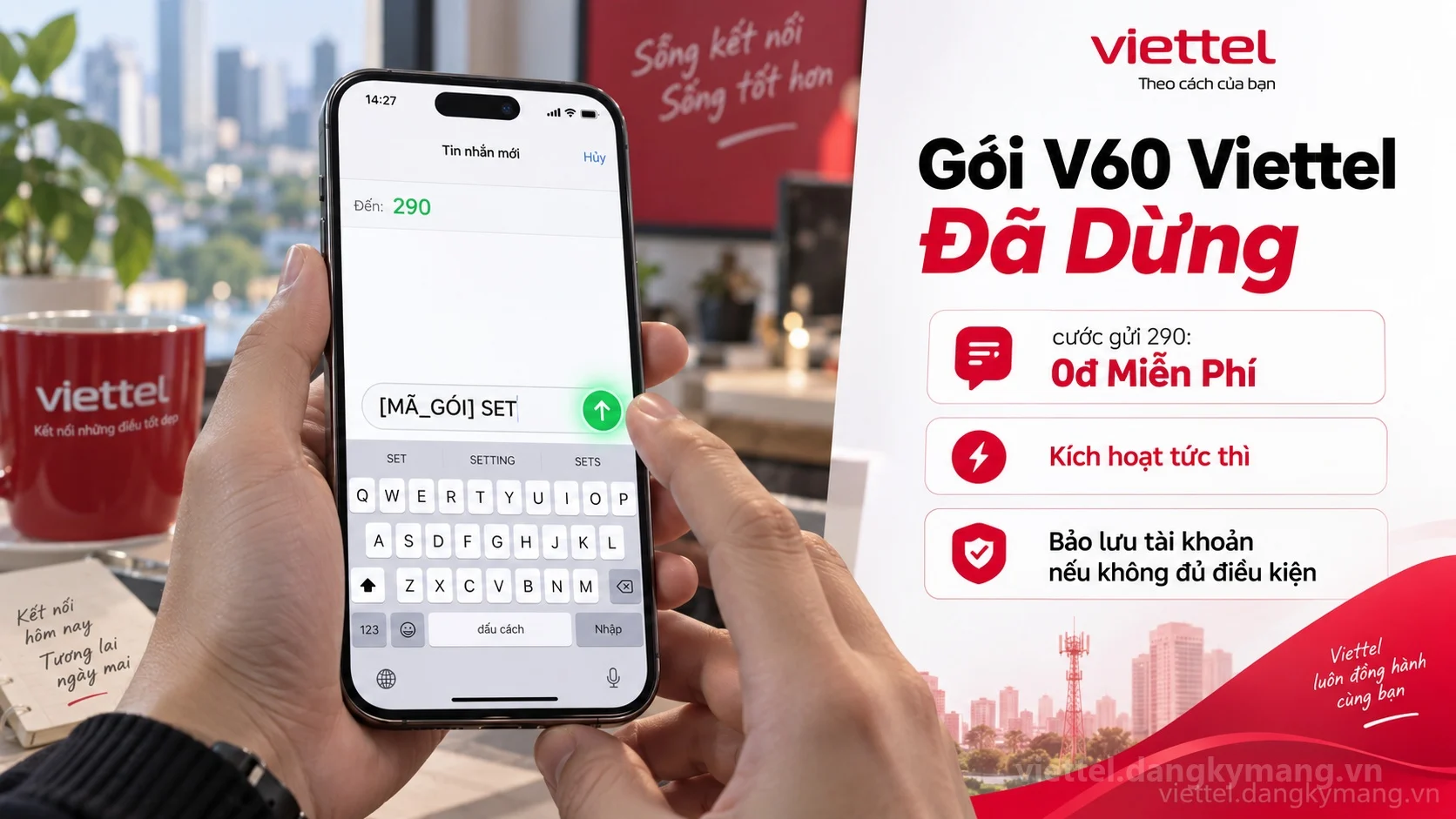 Cú pháp đăng ký Gói V60 Viettel Đã Dừng