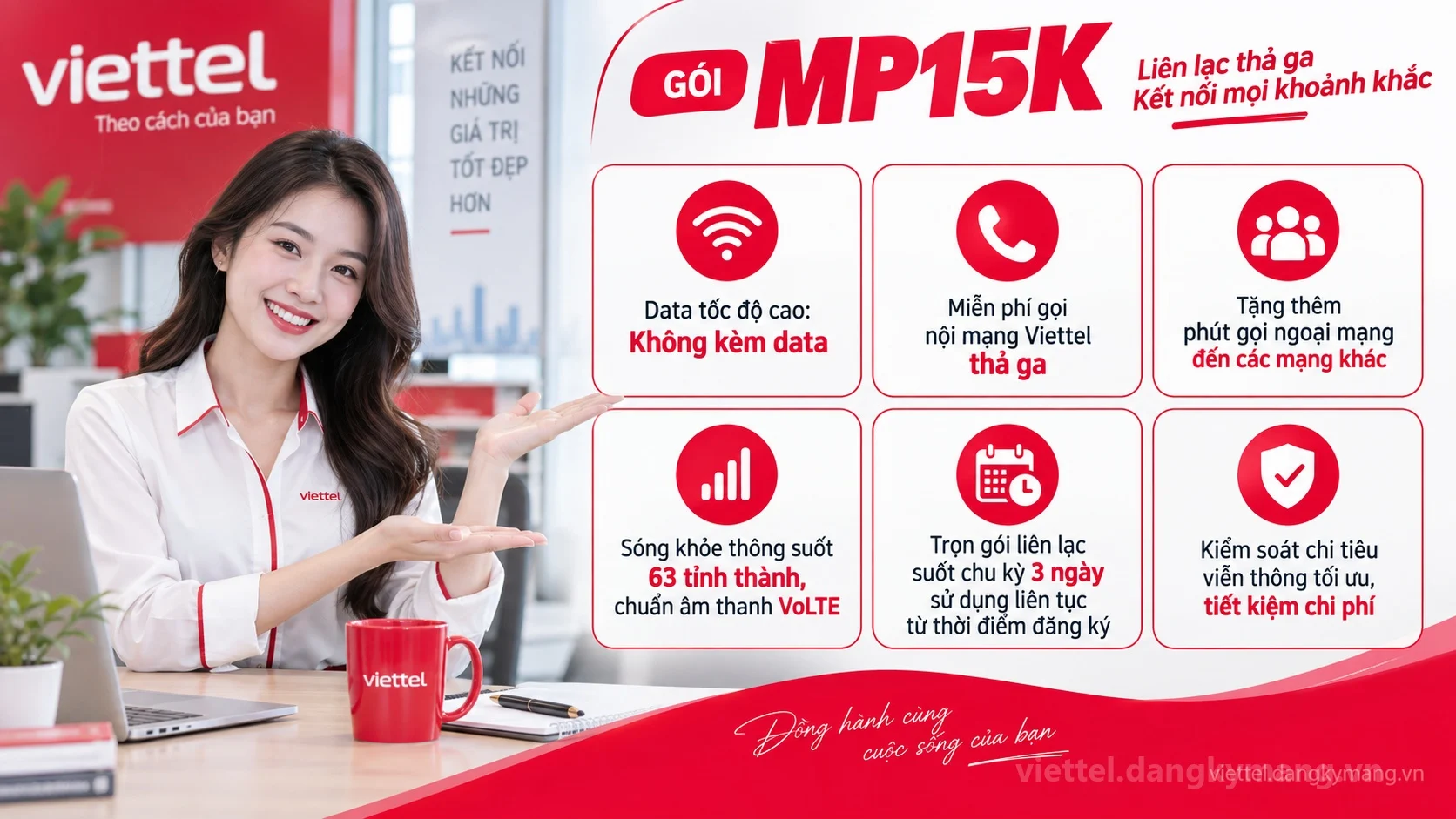 Ưu đãi nổi bật gói cước MP15K Viettel Không kèm data tốc độ cao