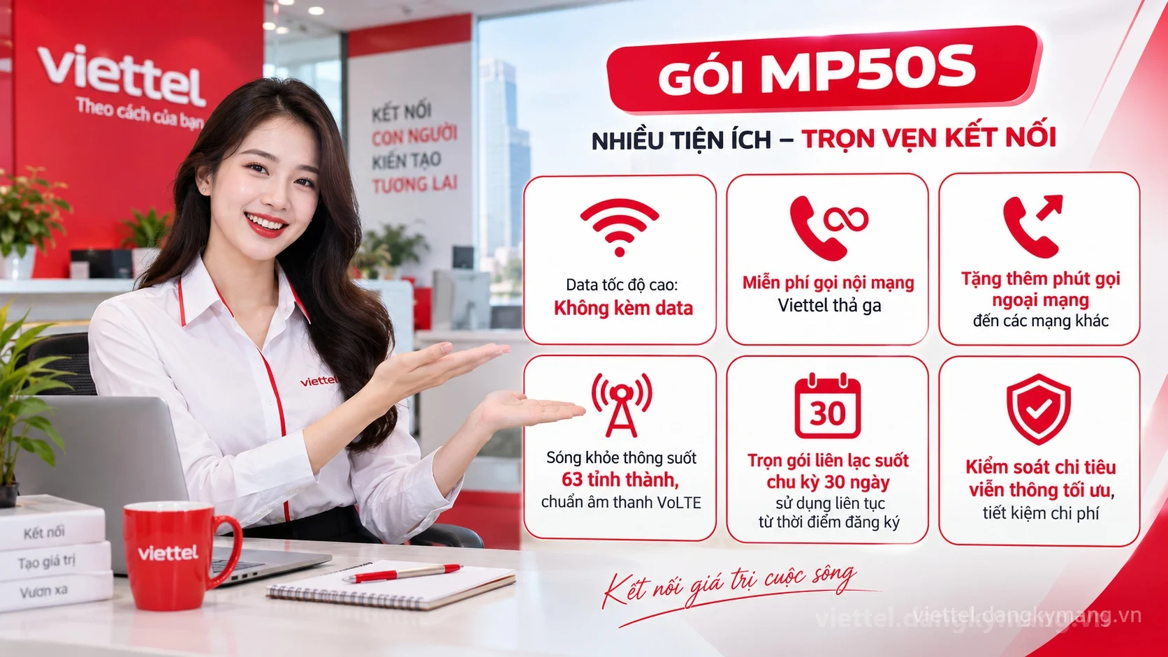 Ưu đãi nổi bật gói cước MP50S Viettel Không kèm data tốc độ cao