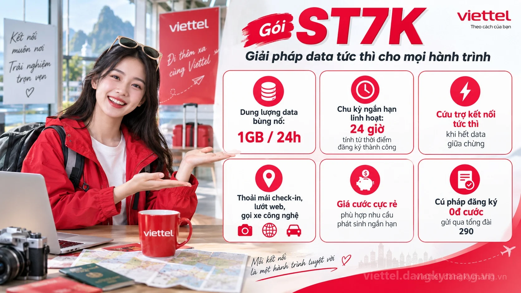 Ưu đãi nổi bật gói cước ST7K Viettel 1GB / 24h tốc độ cao