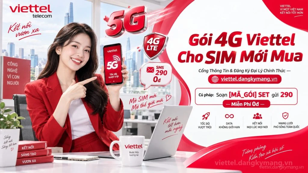 Ảnh đại diện gói cước Gói 4G Viettel Cho SIM Mới Mua [Ưu Đãi Riêng Từ 130K]