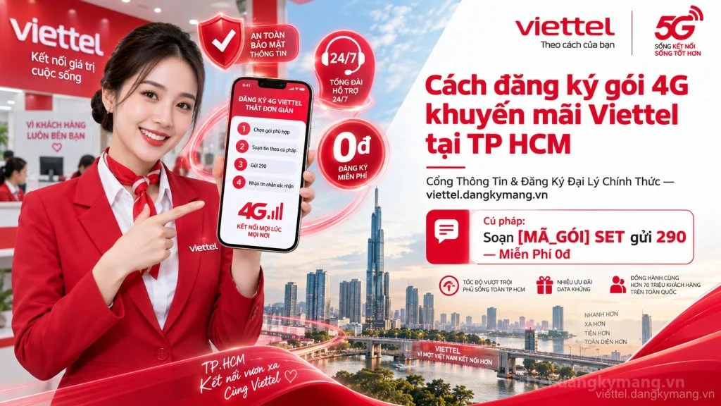 Ảnh đại diện gói cước Cách đăng ký gói 4G khuyến mãi Viettel tại TP HCM