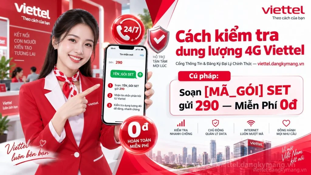 Ảnh đại diện gói cước Cách kiểm tra dung lượng 4G Viettel