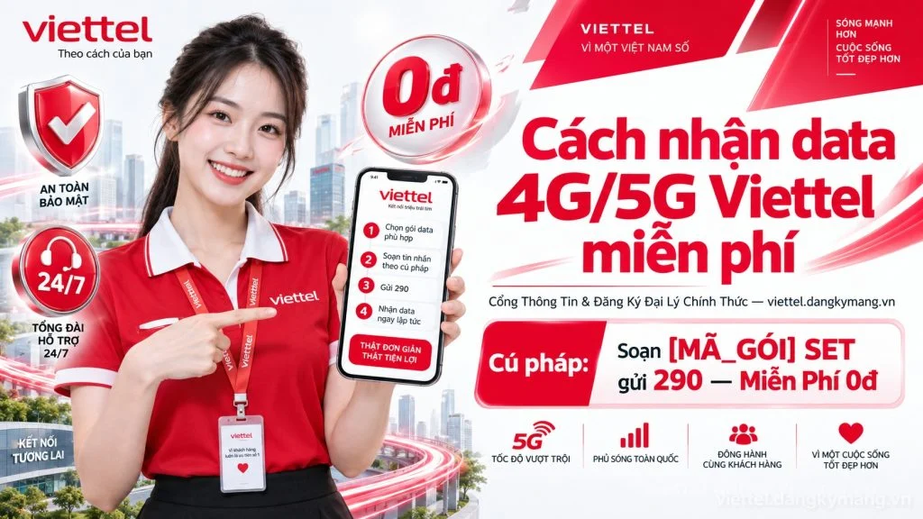 Ảnh đại diện gói cước Cách nhận data 4G/5G Viettel miễn phí [Gói TN5G và điểm Viettel++]