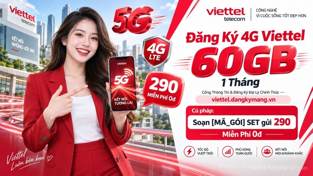 Ảnh đại diện gói cước Đăng Ký 4G Viettel 60GB 1 Tháng [Nhận 2GB Data Mỗi Ngày]