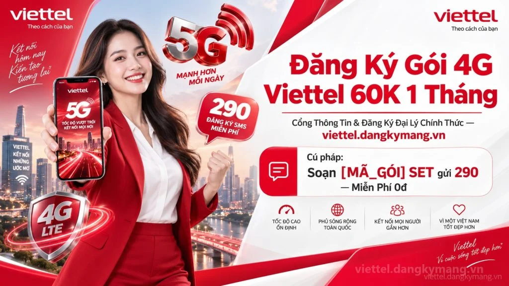 Ảnh đại diện gói cước Đăng Ký Gói 4G Viettel 60K 1 Tháng [Ưu Đãi Data Giá Rẻ Nhất]