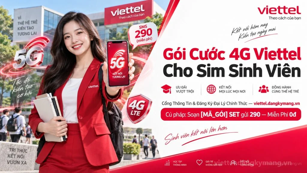 Ảnh đại diện gói cước Gói Cước 4G Viettel Cho Sim Sinh Viên [Rẻ Nhất Từ 60K]