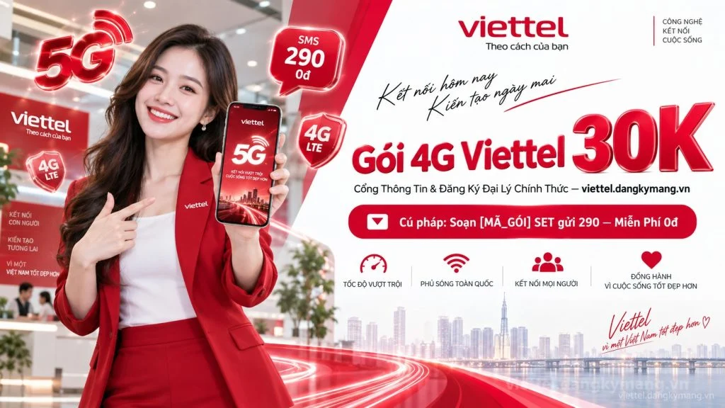 Ảnh đại diện gói cước Gói 4G Viettel 30K【5G30 – 7GB Tốc Độ Cao Mỗi Ngày】