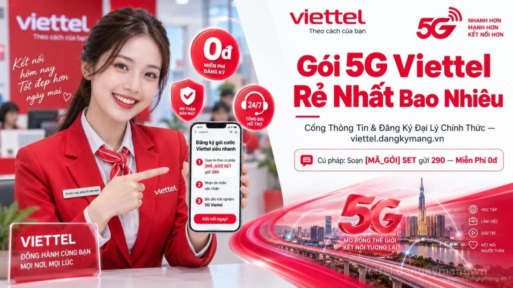 Ảnh đại diện gói cước Gói 5G Viettel Rẻ Nhất Bao Nhiêu【TN5G Free, 5G10 10K】
