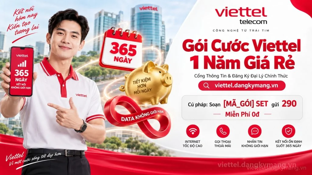 Ảnh đại diện gói cước Gói Cước Viettel 1 Năm Giá Rẻ【Từ 1.080.000đ Cả Năm】