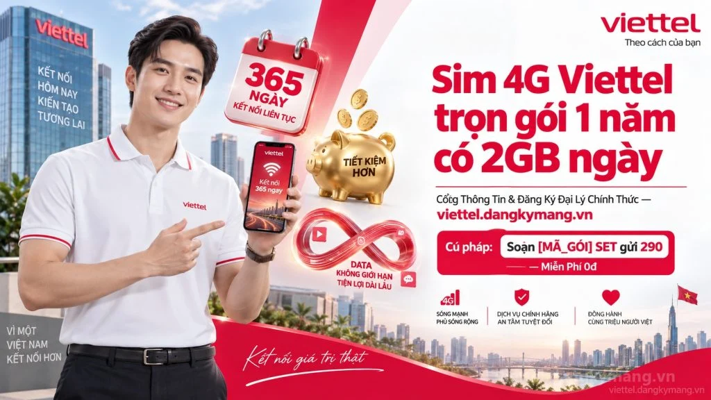 Ảnh đại diện gói cước Sim 4G Viettel trọn gói 1 năm có 2GB ngày