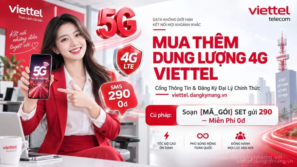 Ảnh đại diện gói cước Mua Thêm Dung Lượng 4G Viettel [Gói Ngày Giá Rẻ Từ 5K-10K]