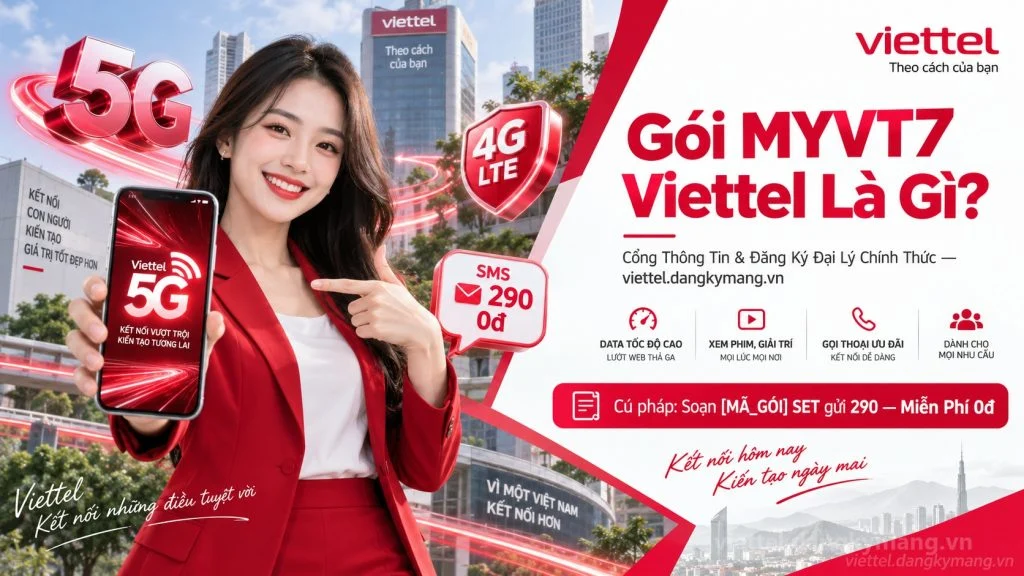 Ảnh đại diện gói cước Gói MYVT7 Viettel Là Gì? [Data 4G Miễn Phí Không Mất Cước]