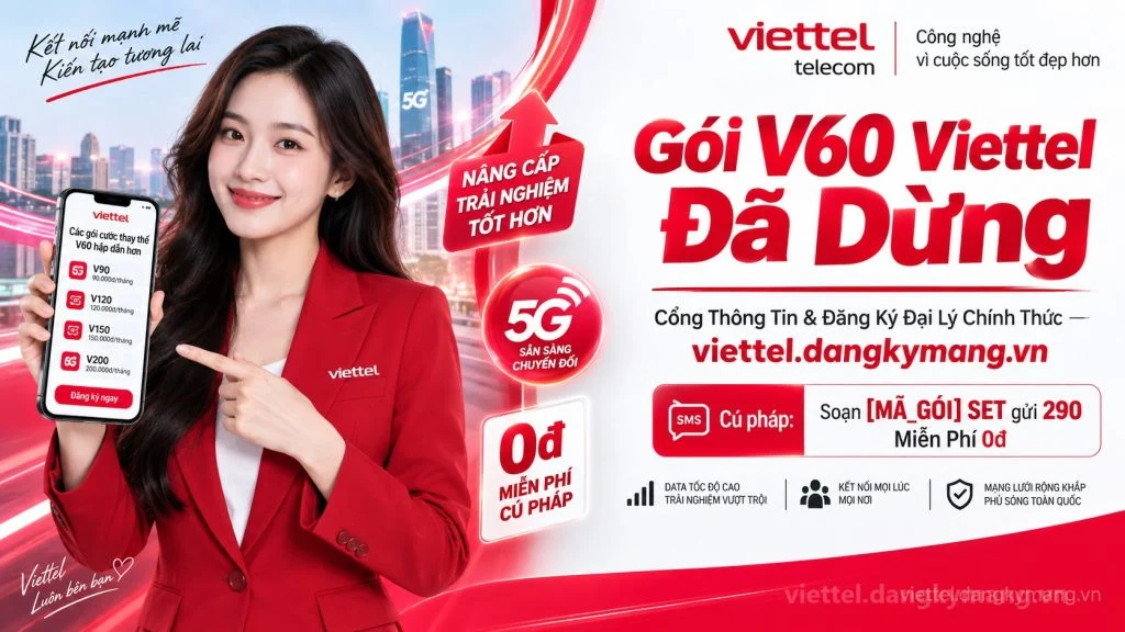 Ảnh đại diện gói cước Gói V60 Viettel Đã Dừng [Thay Bằng ST60N, TRE60]