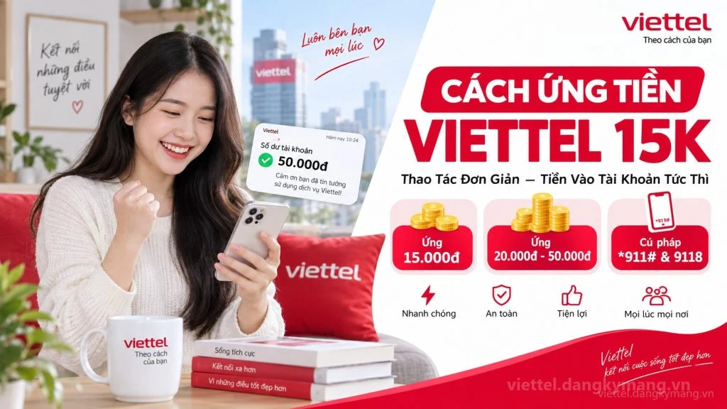 Ảnh đại diện gói cước Cách Ứng Tiền Viettel 15K [Nhanh Qua *911# Miễn Phí]