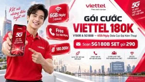 Gói Cước Viettel 180K【V180B, 5G180B – 6GB/Ngày Kèm Gọi】